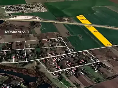 Localizare teren de vanzare-cumparare in Moara Vlasiei Ilfov